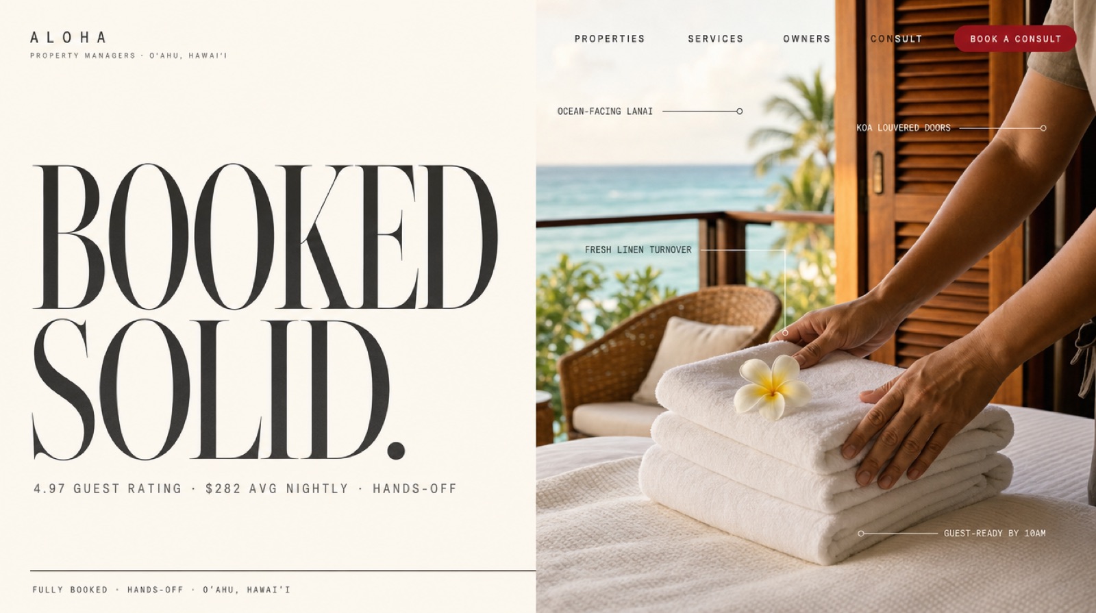Aloha Property Managers homepage design